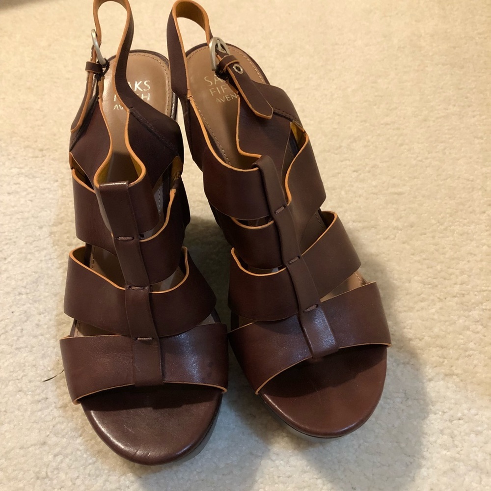 Saks Fifth Avenue - strappy wedge sandal - Picture 2 of 4
